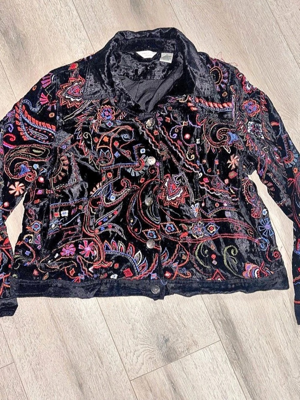 Laura Ashley Petite paisley jacket Paisley Velvet Jacket Size Medium